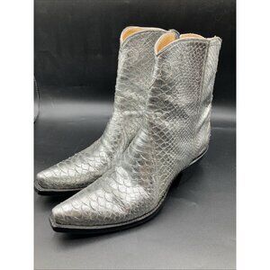 $1.9K 6.5 C Wide back At The Ranch Metallic Silver Cowgirl Boots